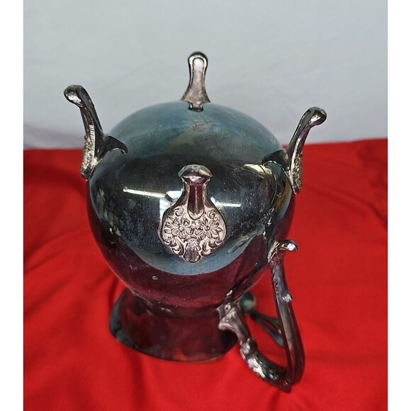 Leonard Silver Plated Water Pitcher 9''Tall Claw Footed w/Ice Guard VTG Patina - Picture 9 of 13